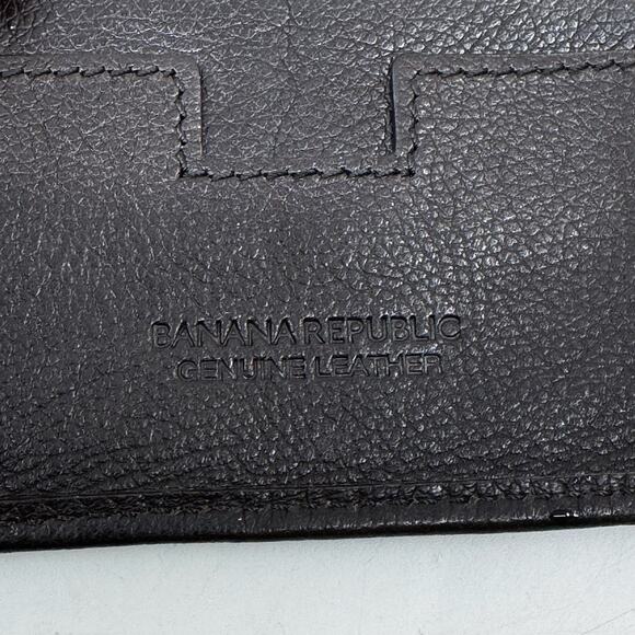 BANANA REPUBLIC Brown Leather Bi-fold Wallet & Card holder Bundle - Picture 6 of 9